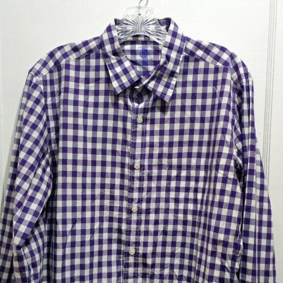 J. Crew Medium Long Sleeve Casual Button Shirt - Purple & White - Picture 1 of 14